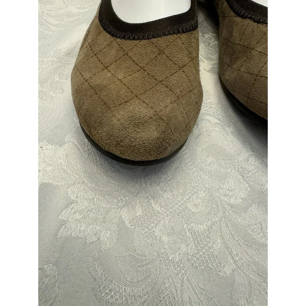 Munro Size 9M Brown Quilted Ballet Flats‎ Comfort Shoes